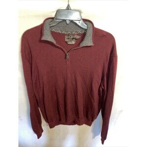 Black Brown 1826 Men’s Pullover Sweater Size 2XL Burgundy Merino Wool Cozy Italy